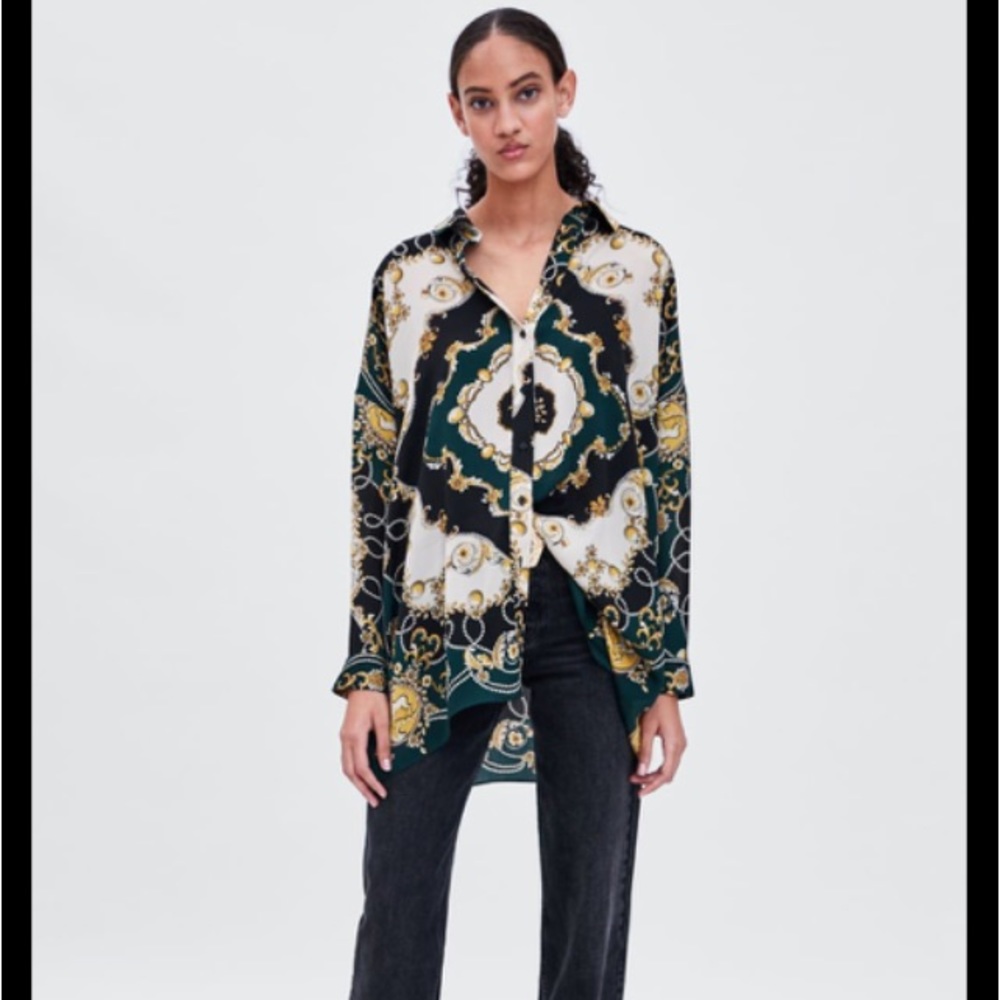 Baroque print top